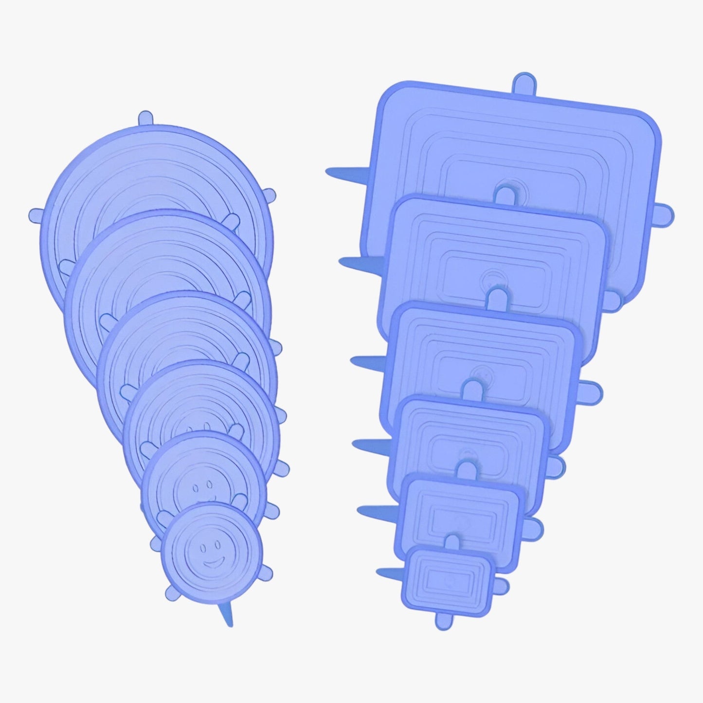 12 Stück Silikon Deckel | Nachhaltige, wiederverwendbare Lebensmitteldeckel