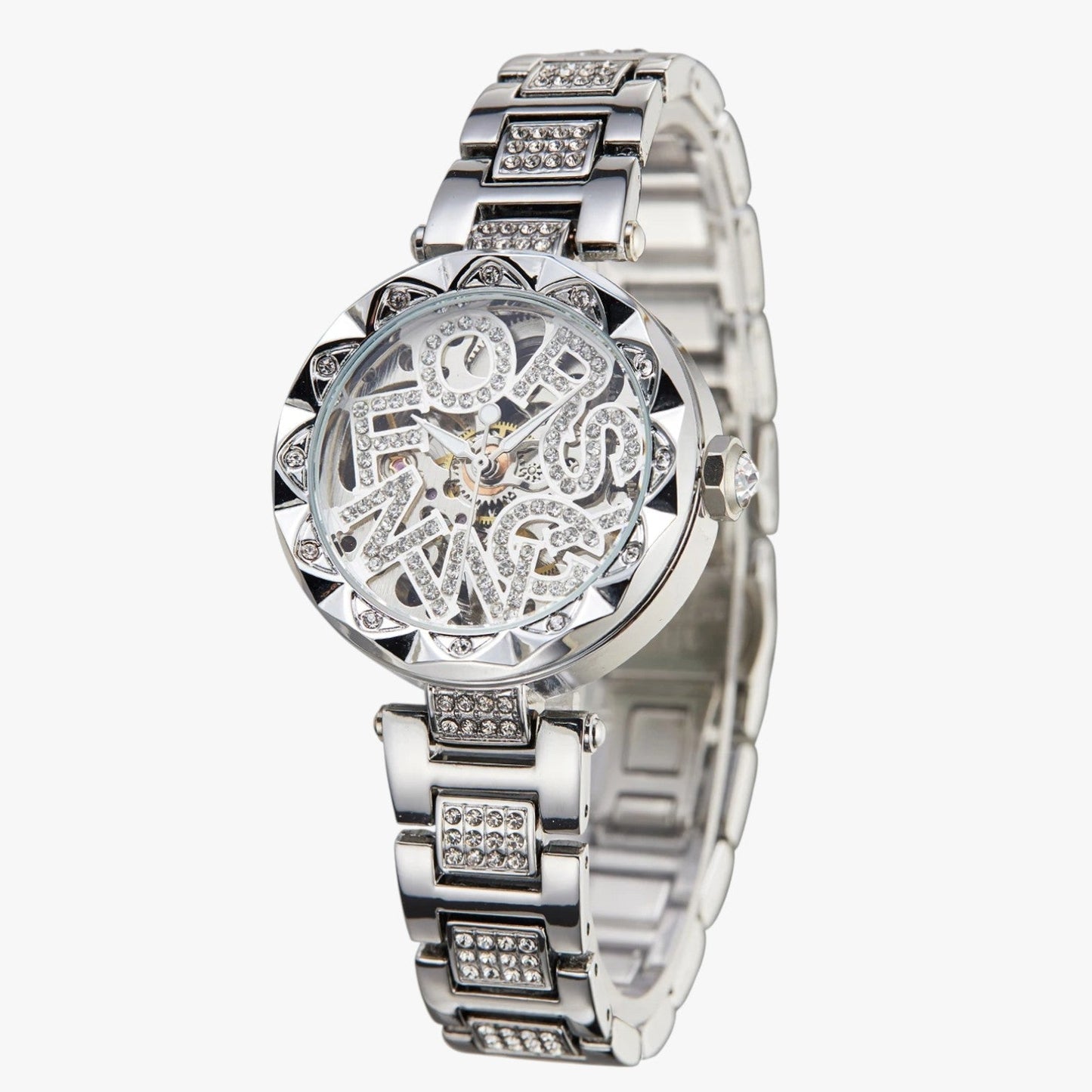Ana | Luxus Frauen Uhr 2025 Mechanische Eleganz in Stahl und Diamanten 3D