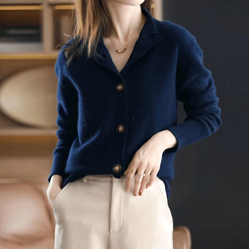 Stylische und gemütliche Kaschmir-Cardigan Winterkleidung für Frauen