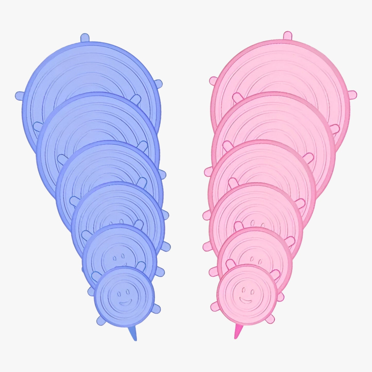 12 Stück Silikon Deckel | Nachhaltige, wiederverwendbare Lebensmitteldeckel