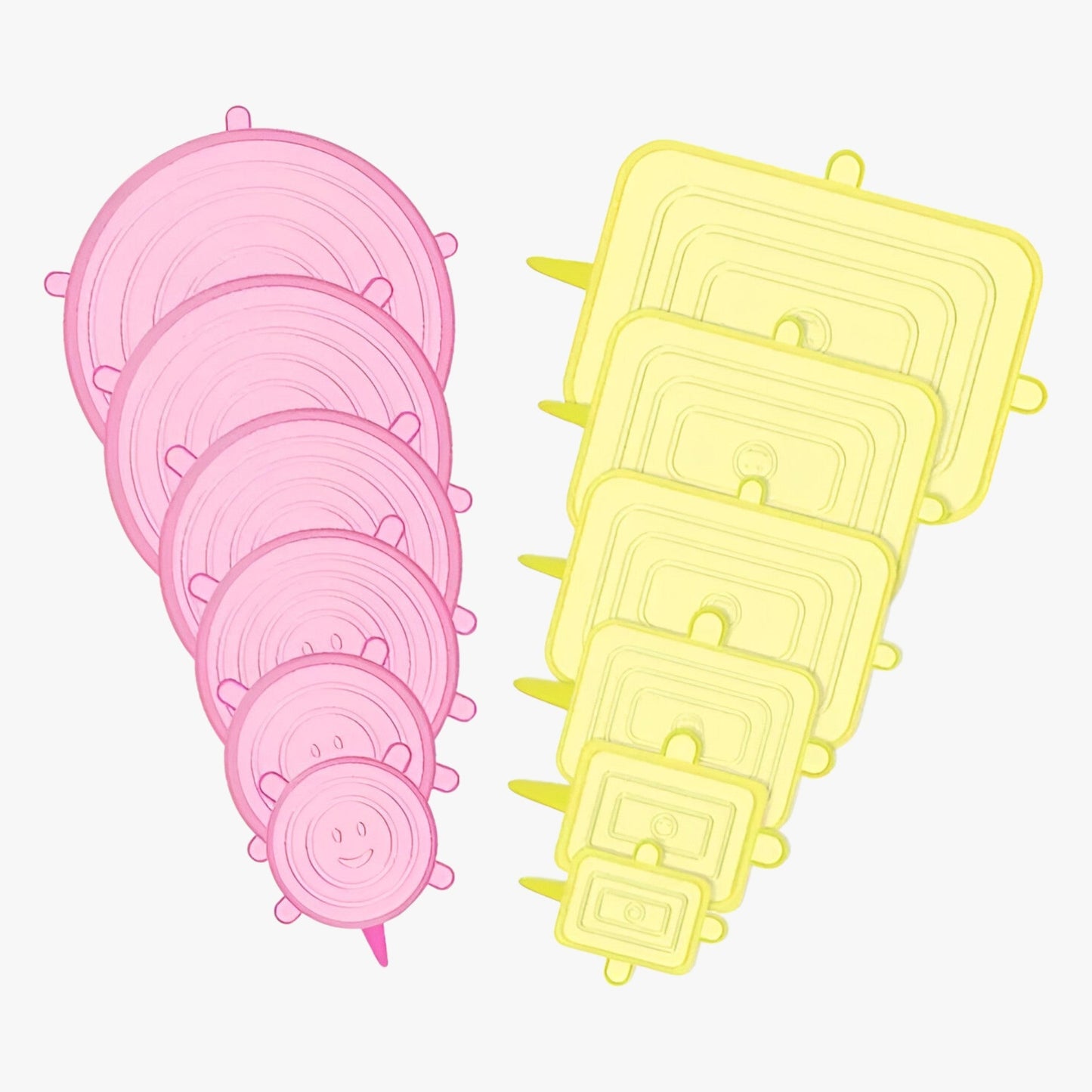 12 Stück Silikon Deckel | Nachhaltige, wiederverwendbare Lebensmitteldeckel