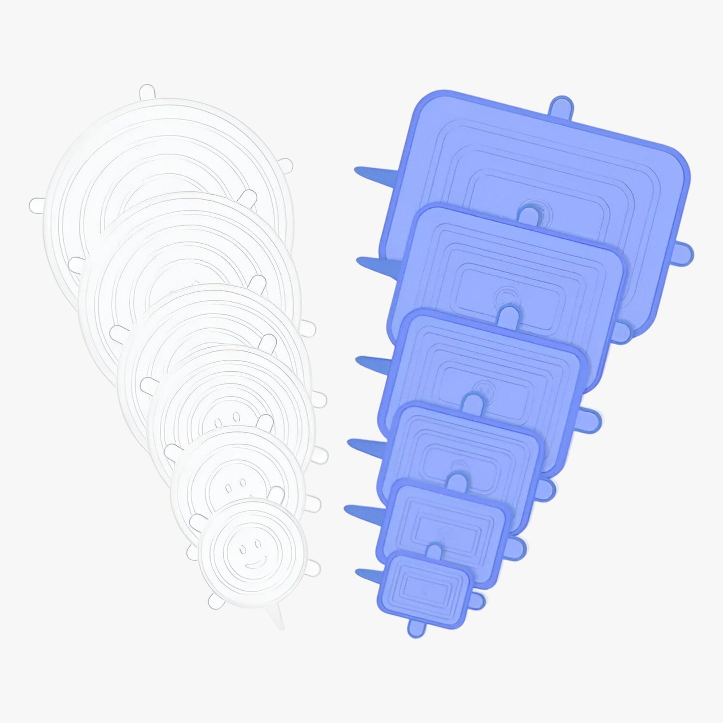 12 Stück Silikon Deckel | Nachhaltige, wiederverwendbare Lebensmitteldeckel