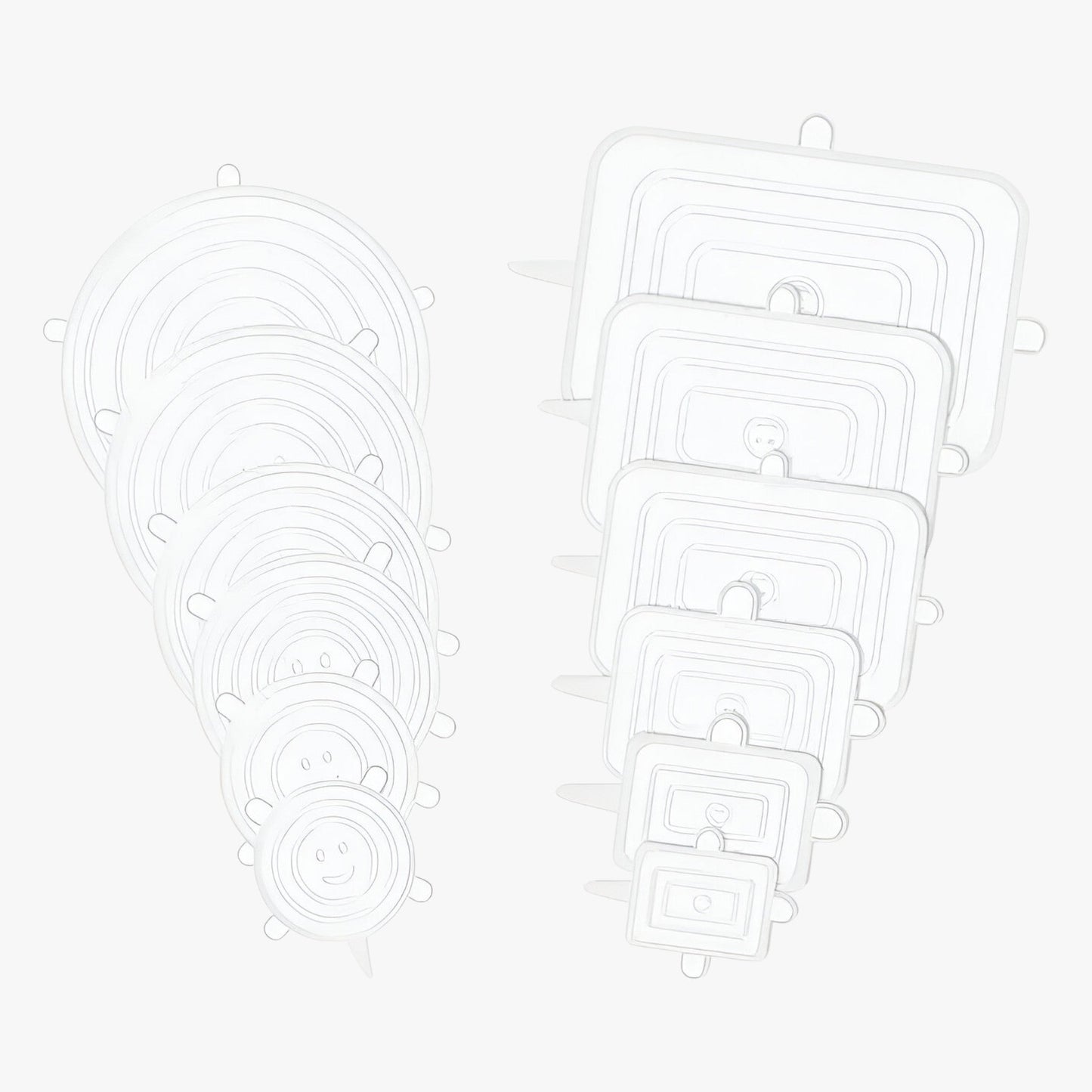 12 Stück Silikon Deckel | Nachhaltige, wiederverwendbare Lebensmitteldeckel