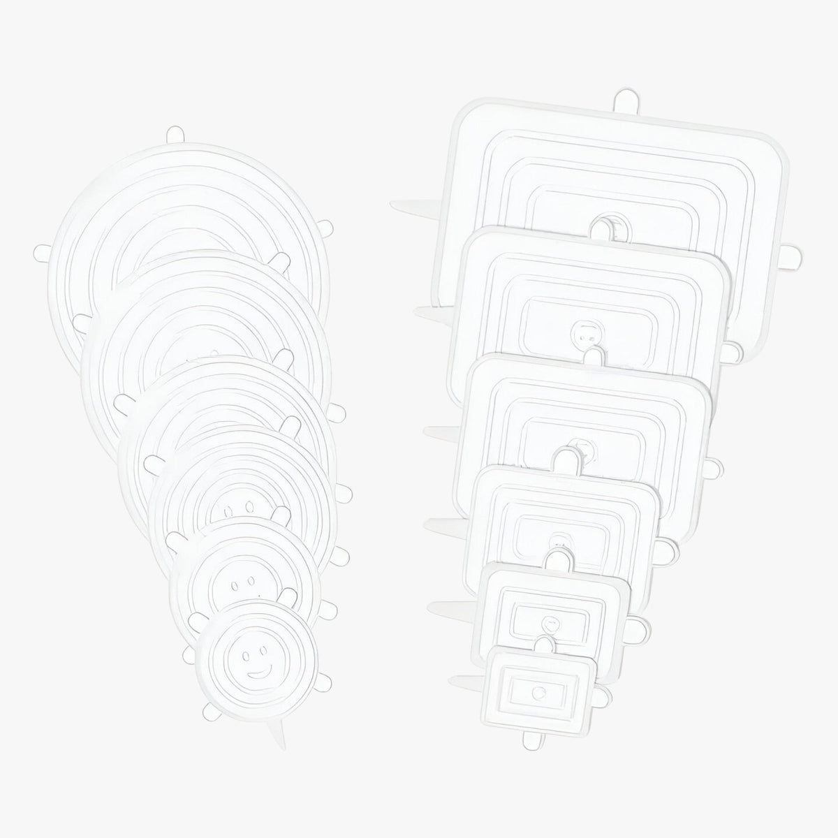 12 Stück Silikon Deckel | Nachhaltige, wiederverwendbare Lebensmitteldeckel