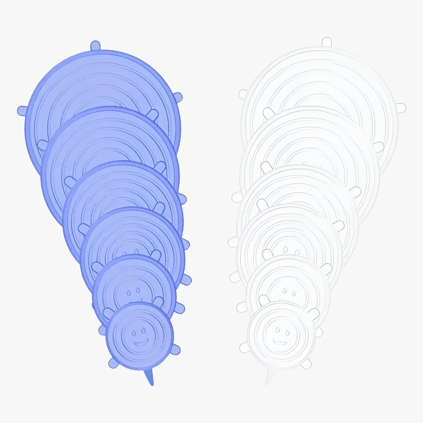 12 Stück Silikon Deckel | Nachhaltige, wiederverwendbare Lebensmitteldeckel