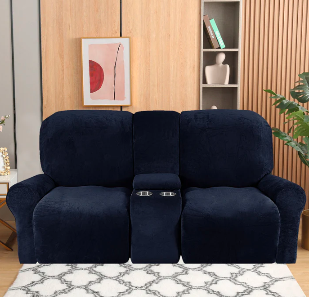 2-Sitzer Relaxsesselbezug mit Becherhaltern Weich Rutschfest 12 Farben