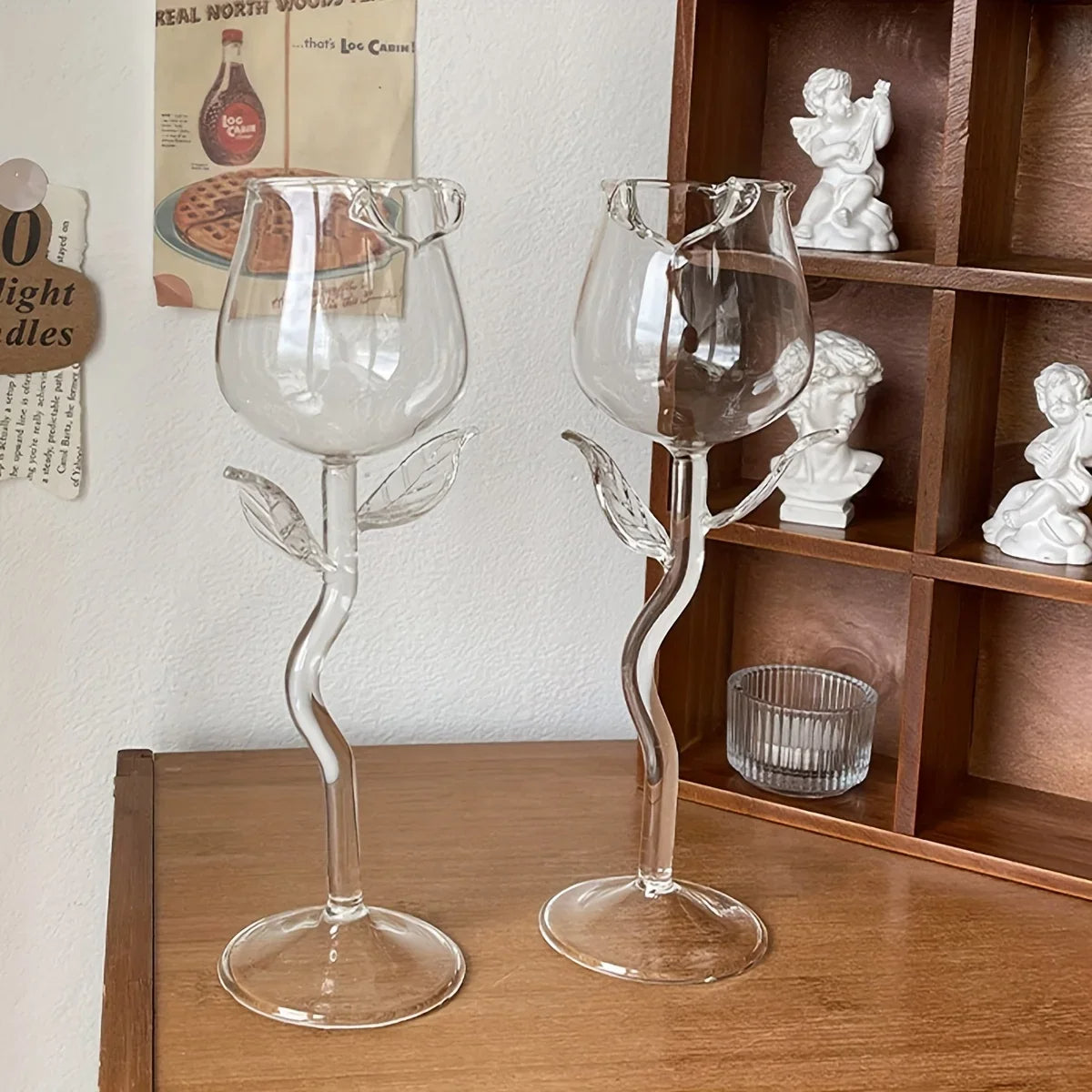 2er Set Rosenförmige Weingläser