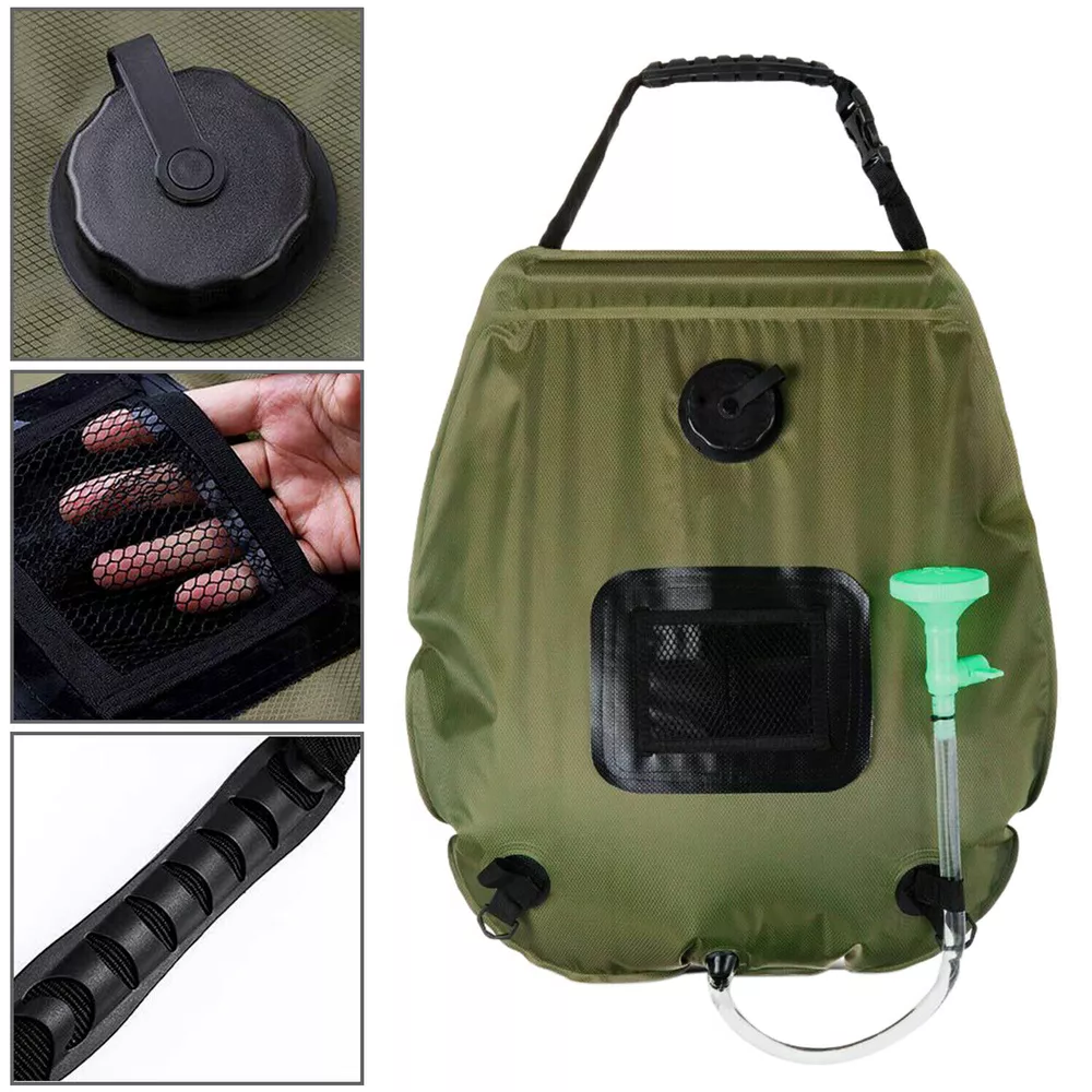 5-Gallonen-Solar-Duschbeutel Tragbare Outdoor-Heißwasserdusche für Camping