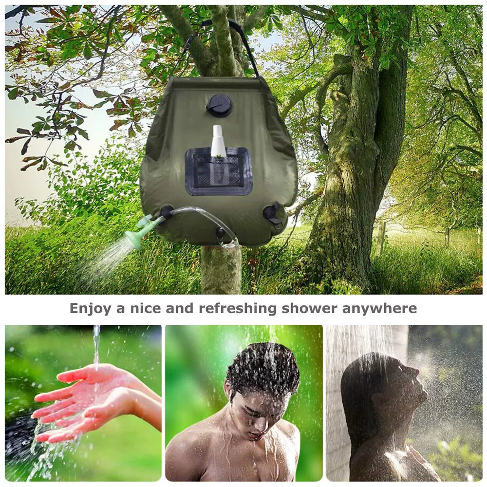 5-Gallonen-Solar-Duschbeutel Tragbare Outdoor-Heißwasserdusche für Camping