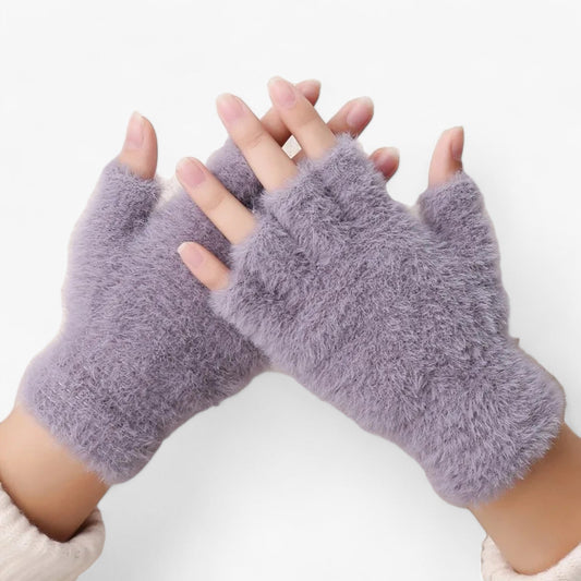 Aima | Halbfinger Imitationsmink Handschuhe - Wärme & Touchscreen-Komfort