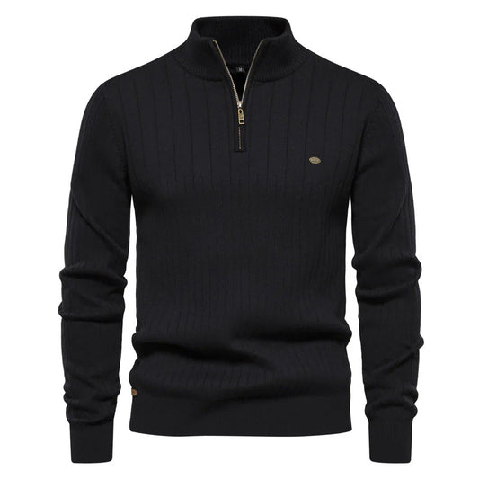 Aiopeson Eleganz | Stilvoller Reißverschluss-Pullover für Herren im Herbst
