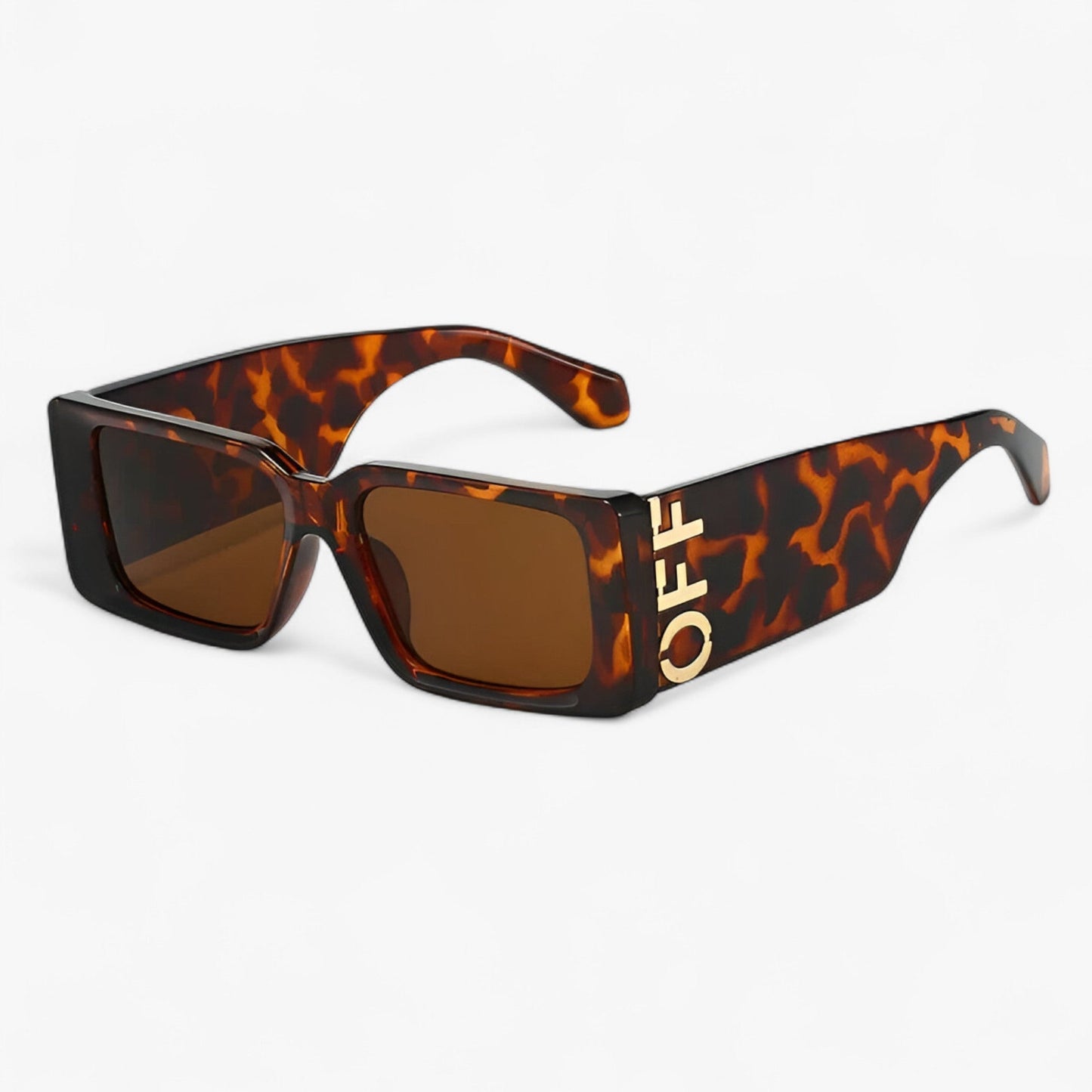 Arielle | Retro-Sonnenbrille mit quadratischem Rahmen und breiten Bügeln
