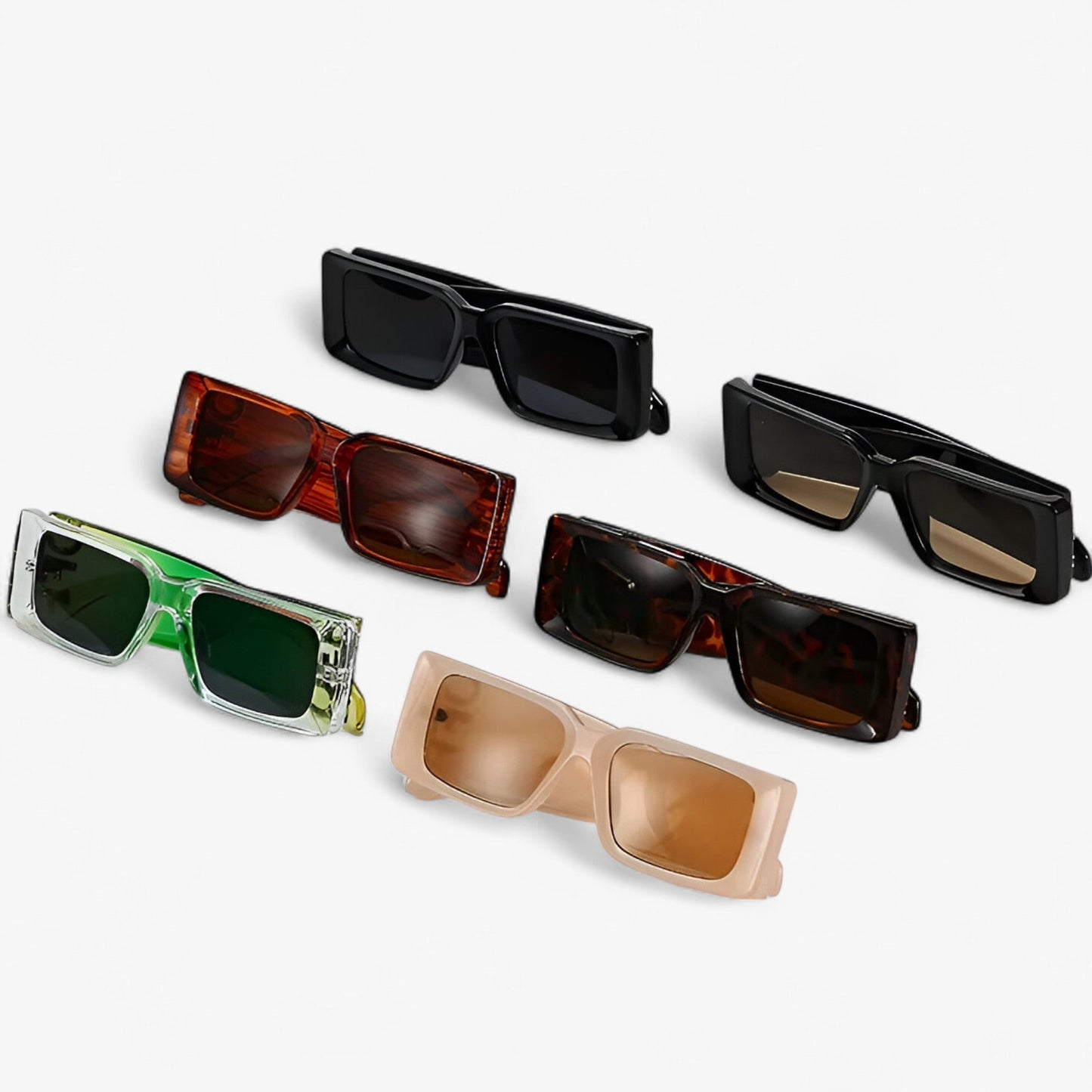 Arielle | Retro-Sonnenbrille mit quadratischem Rahmen und breiten Bügeln