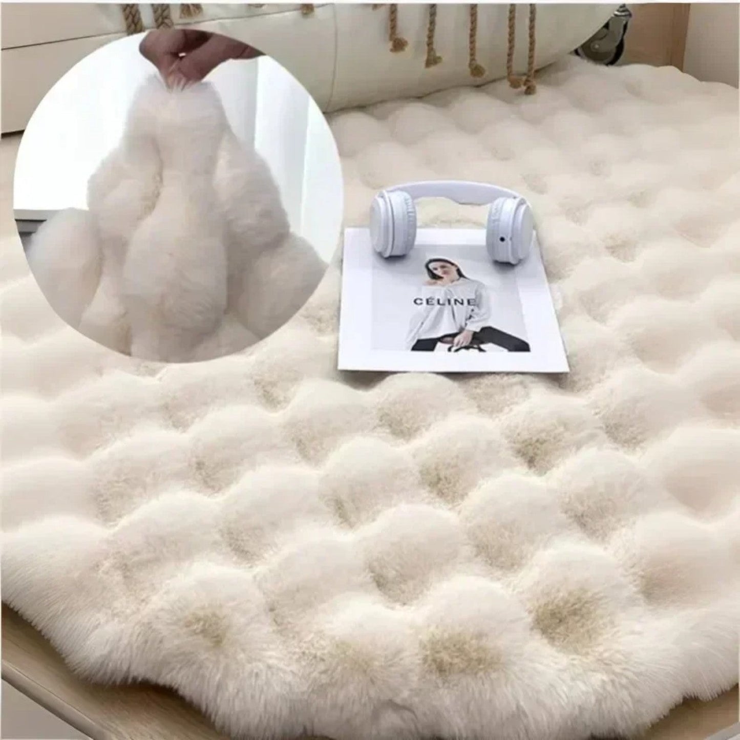 Arionna | Flauschiger rutschfester Teppich für Wohnzimmer und Schlafzimmer