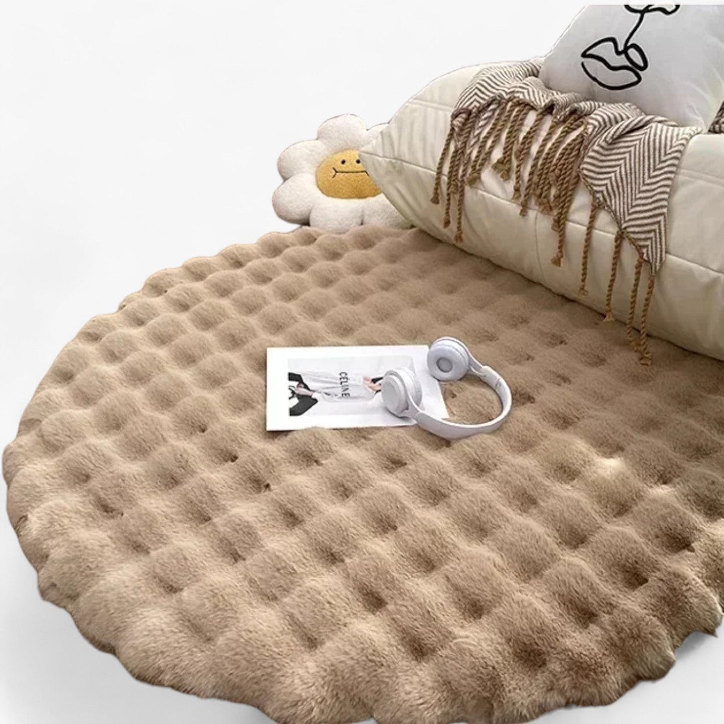 Arionna | Flauschiger rutschfester Teppich für Wohnzimmer und Schlafzimmer