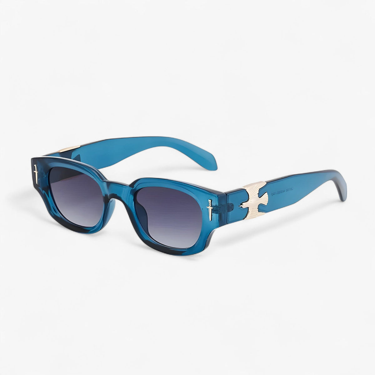 Arvid | Vintage rechteckige Sonnenbrille mit fliegendem Adler