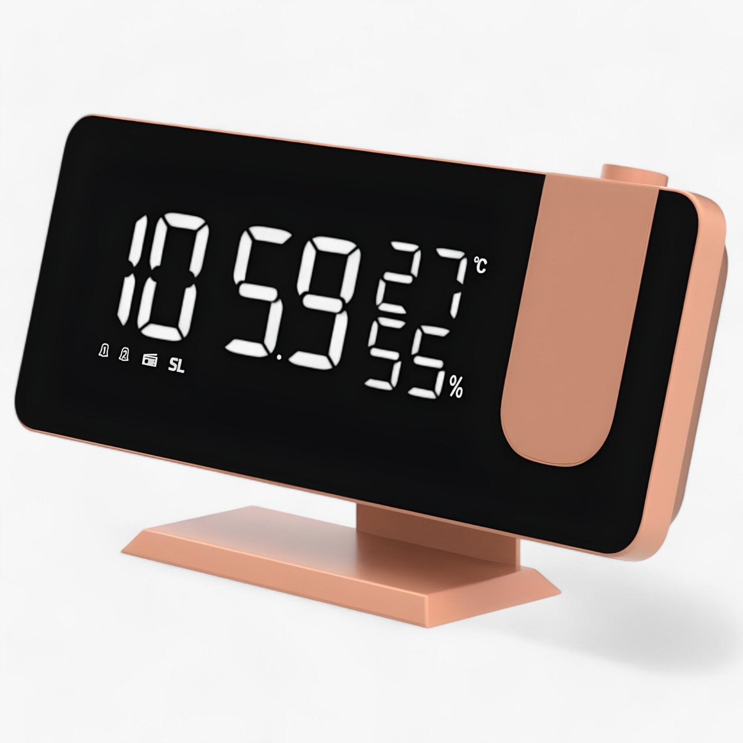 Aton | Intelligente Alarmuhr - FM Radio und LED-Display mit 180° Projektion der Uhrzeit
