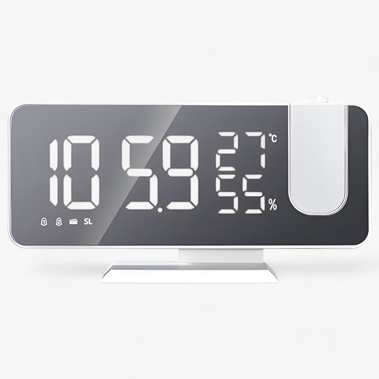 Aton | Intelligente Alarmuhr - FM Radio und LED-Display mit 180° Projektion der Uhrzeit