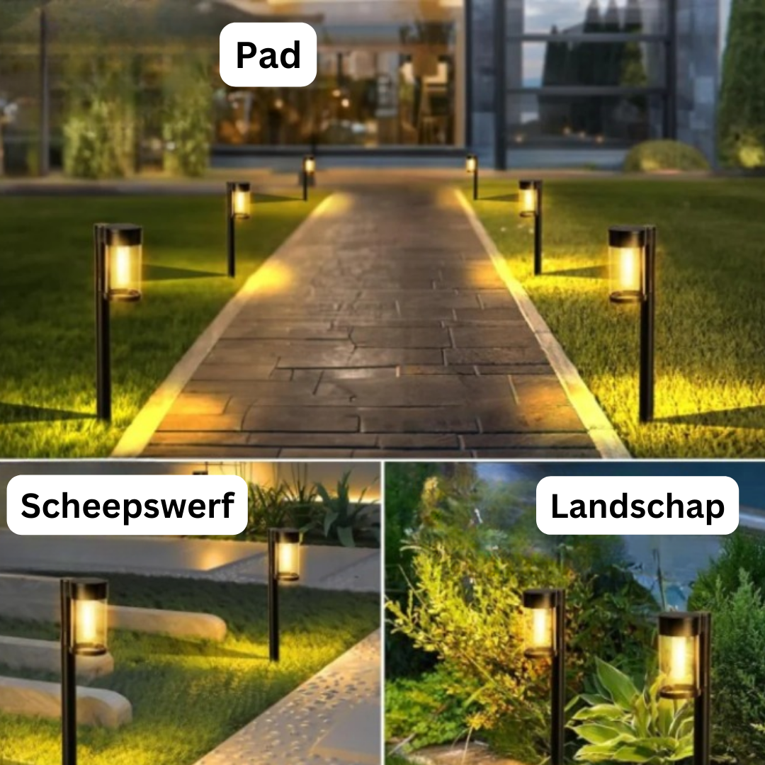 AuraGlow | Modern & Luxuriös Solar Gartenbeleuchtung | 1 + 1 GRATIS