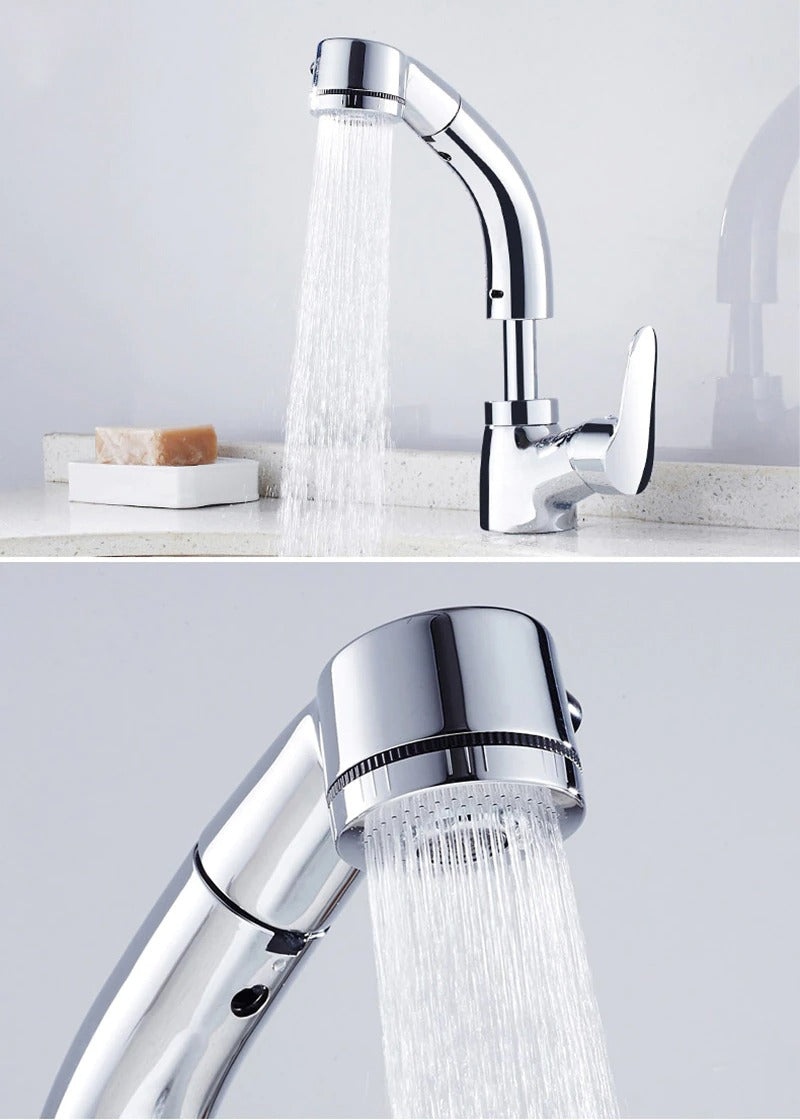 Ausziehbare Armatur für das Badezimmer in Messing Wasserhahn