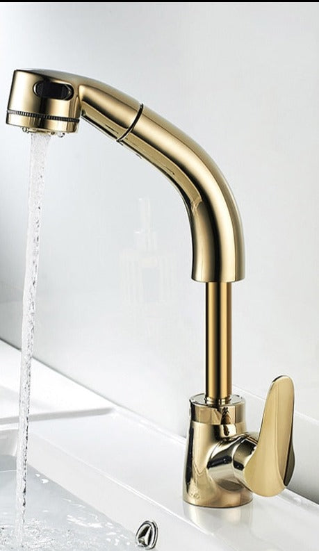 Ausziehbare Armatur für das Badezimmer in Messing Wasserhahn