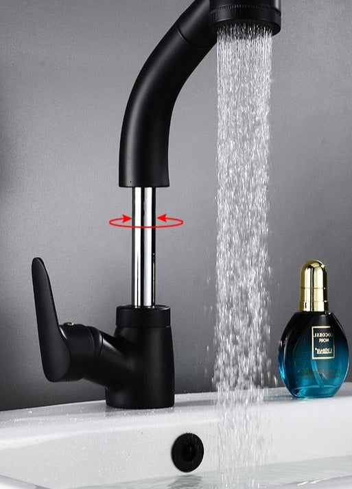 Ausziehbare Armatur für das Badezimmer in Messing Wasserhahn
