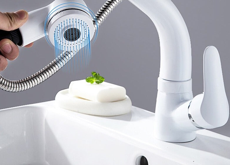 Ausziehbare Armatur für das Badezimmer in Messing Wasserhahn
