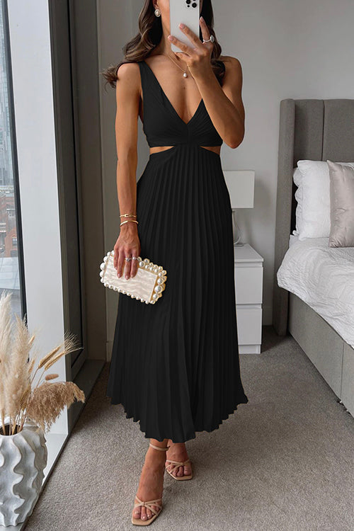Avery | Elegantes Maxikleid mit V-Ausschnitt und Cut-Outs