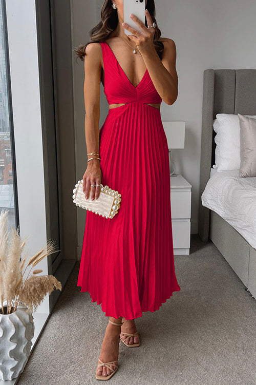 Avery | Elegantes Maxikleid mit V-Ausschnitt und Cut-Outs