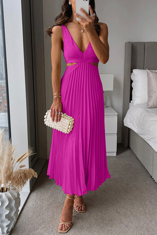 Avery | Elegantes Maxikleid mit V-Ausschnitt und Cut-Outs