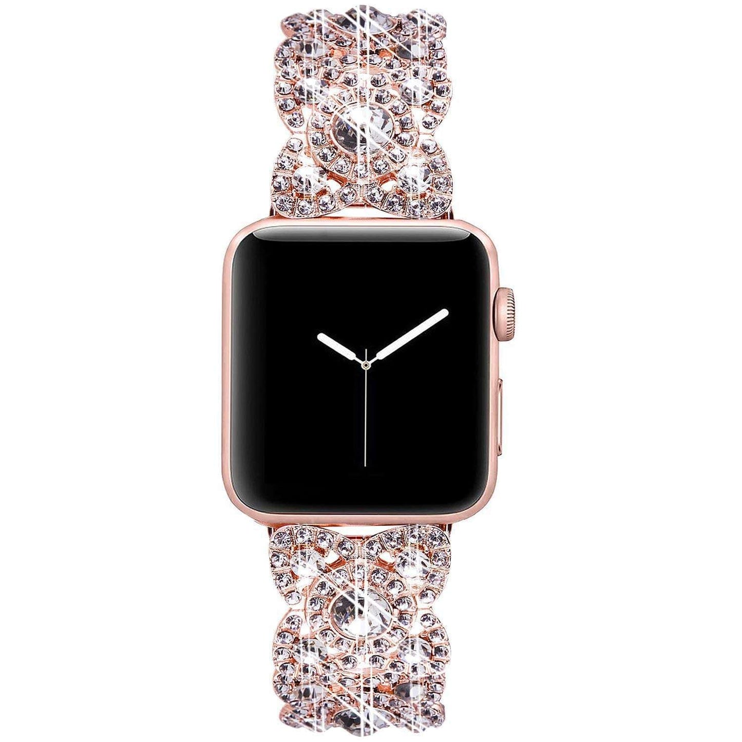 Blumen-Metall-Diamant-Armband für die Apple Watch