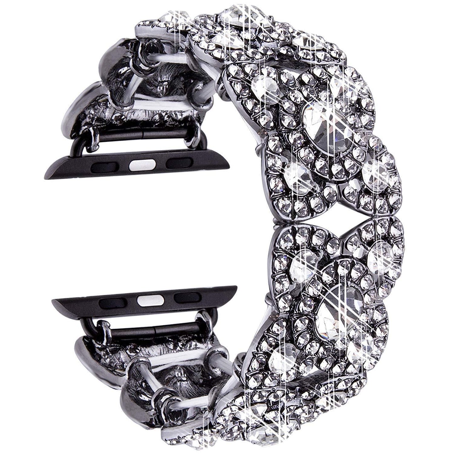 Blumen-Metall-Diamant-Armband für die Apple Watch