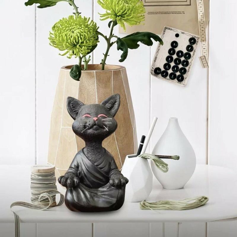 Glückliche Buddha Katze Dekor