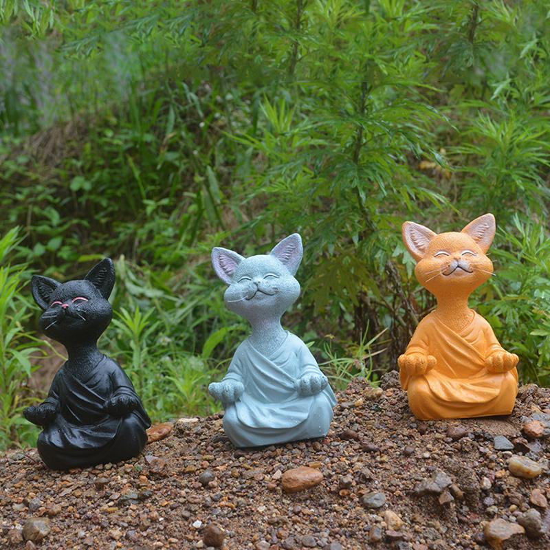 Glückliche Buddha Katze Dekor