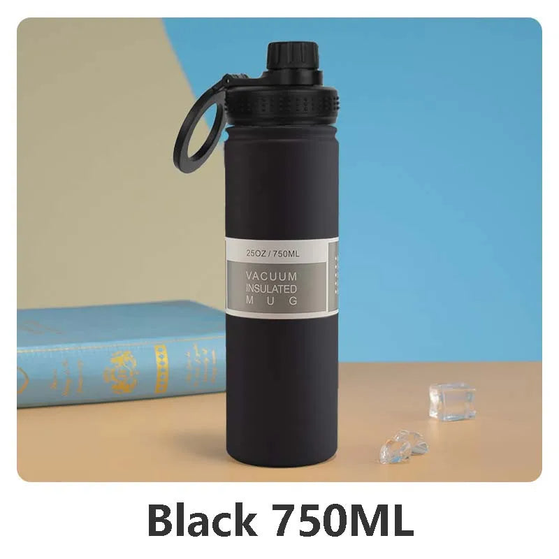 Isolierte Edelstahl-Wasserflasche mit Handyhalter – 750 ml