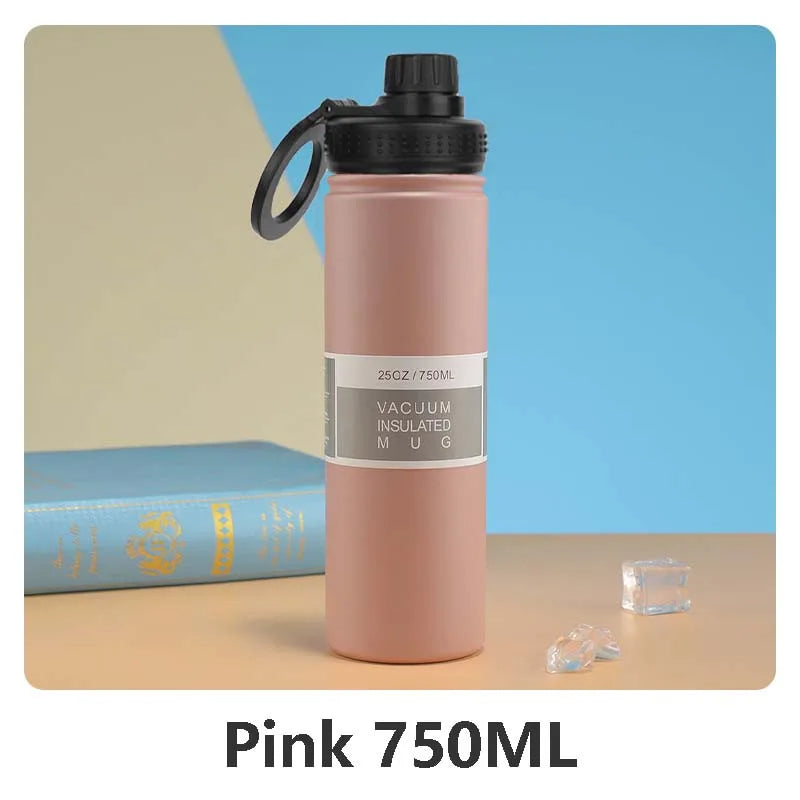 Isolierte Edelstahl-Wasserflasche mit Handyhalter – 750 ml