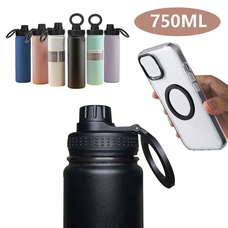 Isolierte Edelstahl-Wasserflasche mit Handyhalter – 750 ml