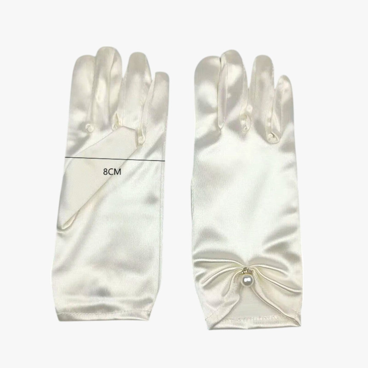 Leila | Elegante Satin-Handschuhe mit Perlen, perfekt für Zeremonien und besondere Anlässe