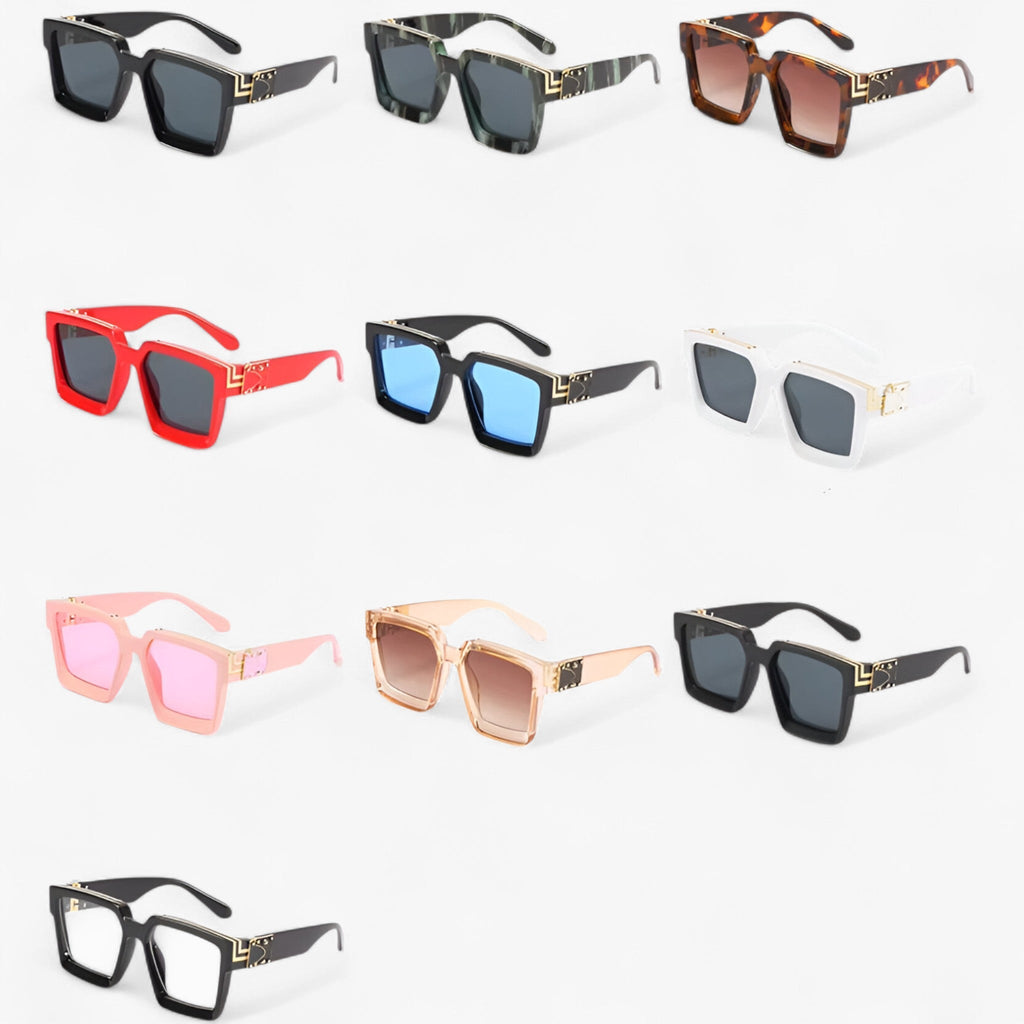 Manuel | Retro rechteckige Sonnenbrille für Männer