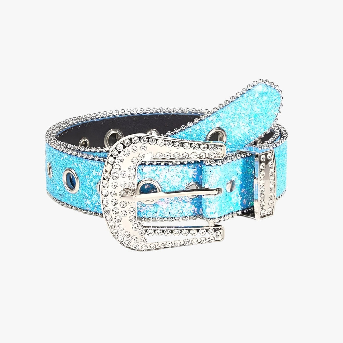 Olivia | Trendy glitzerndes Lederband mit Nieten