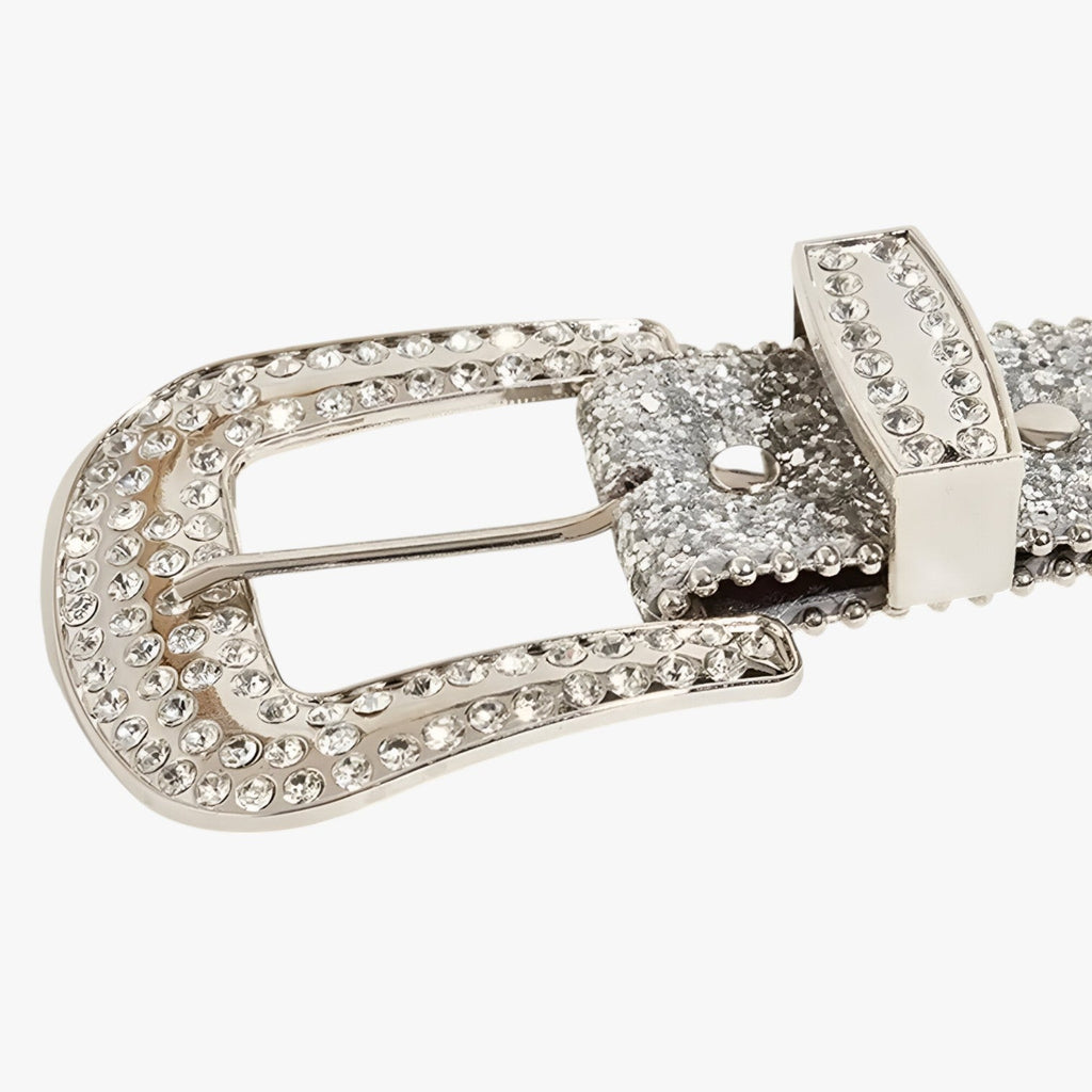 Olivia | Trendy glitzerndes Lederband mit Nieten