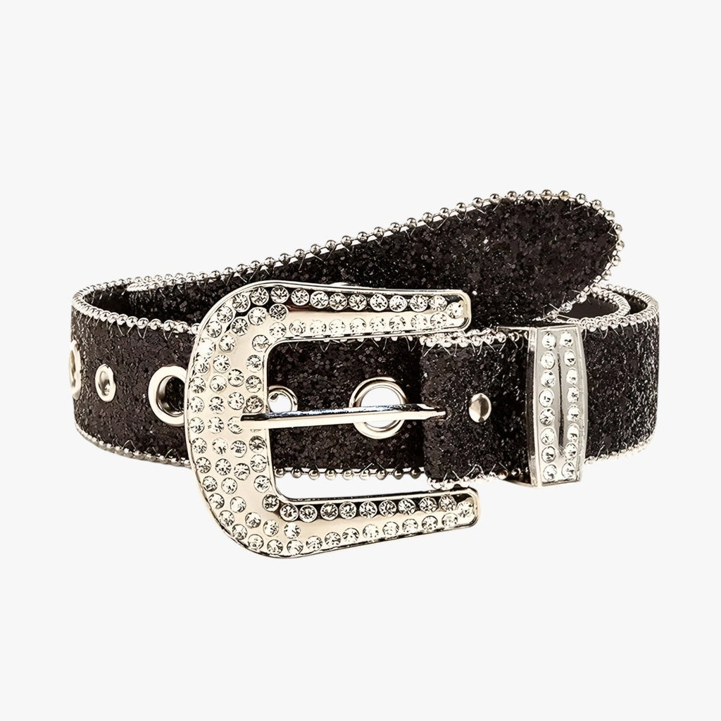 Olivia | Trendy glitzerndes Lederband mit Nieten