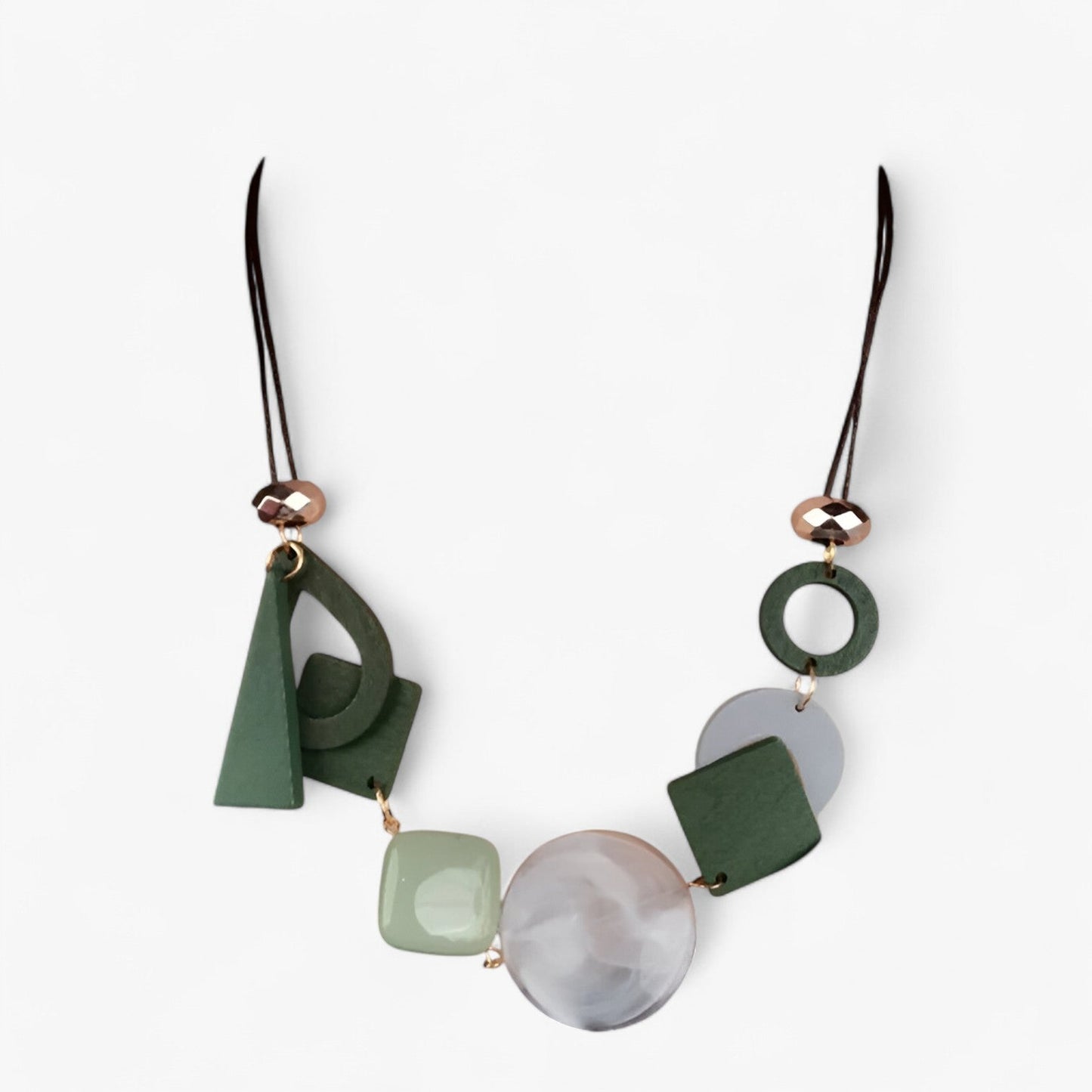 Alina | Vintage Geometrisches Anhänger Halskette – Handgefertigte Ethische Eleganz