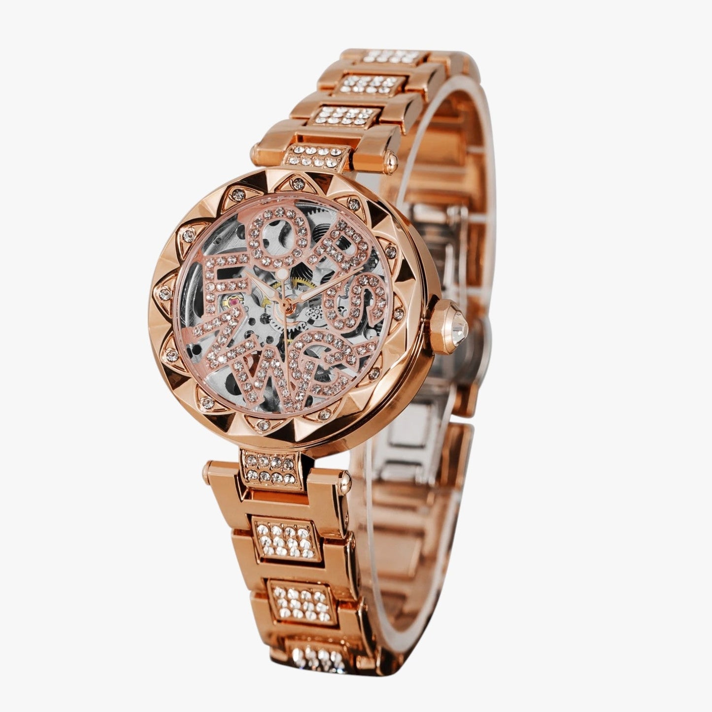 Ana | Luxus Frauen Uhr 2025 Mechanische Eleganz in Stahl und Diamanten 3D