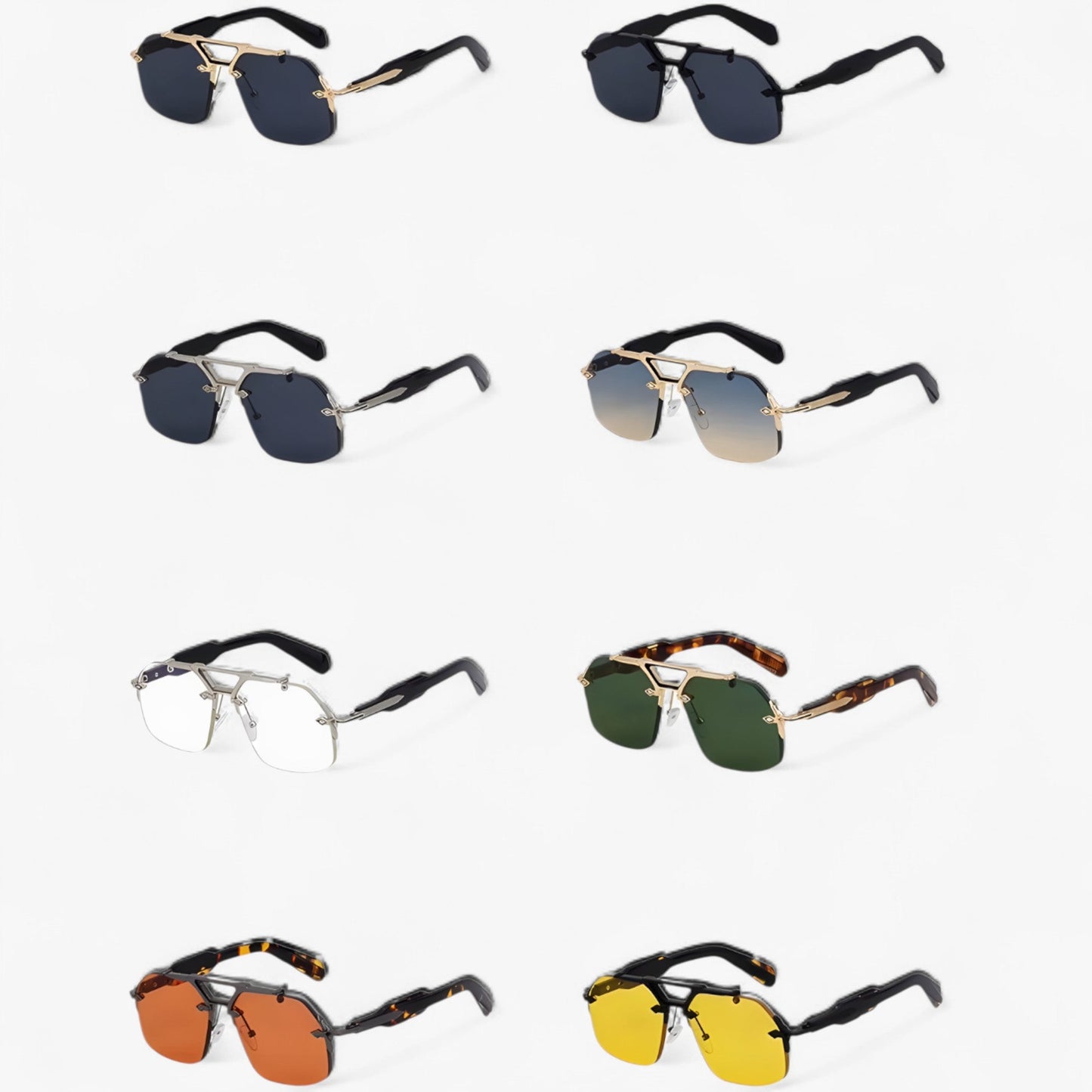 Tabb | Übergroße Punk-Metallrandlose Sonnenbrille