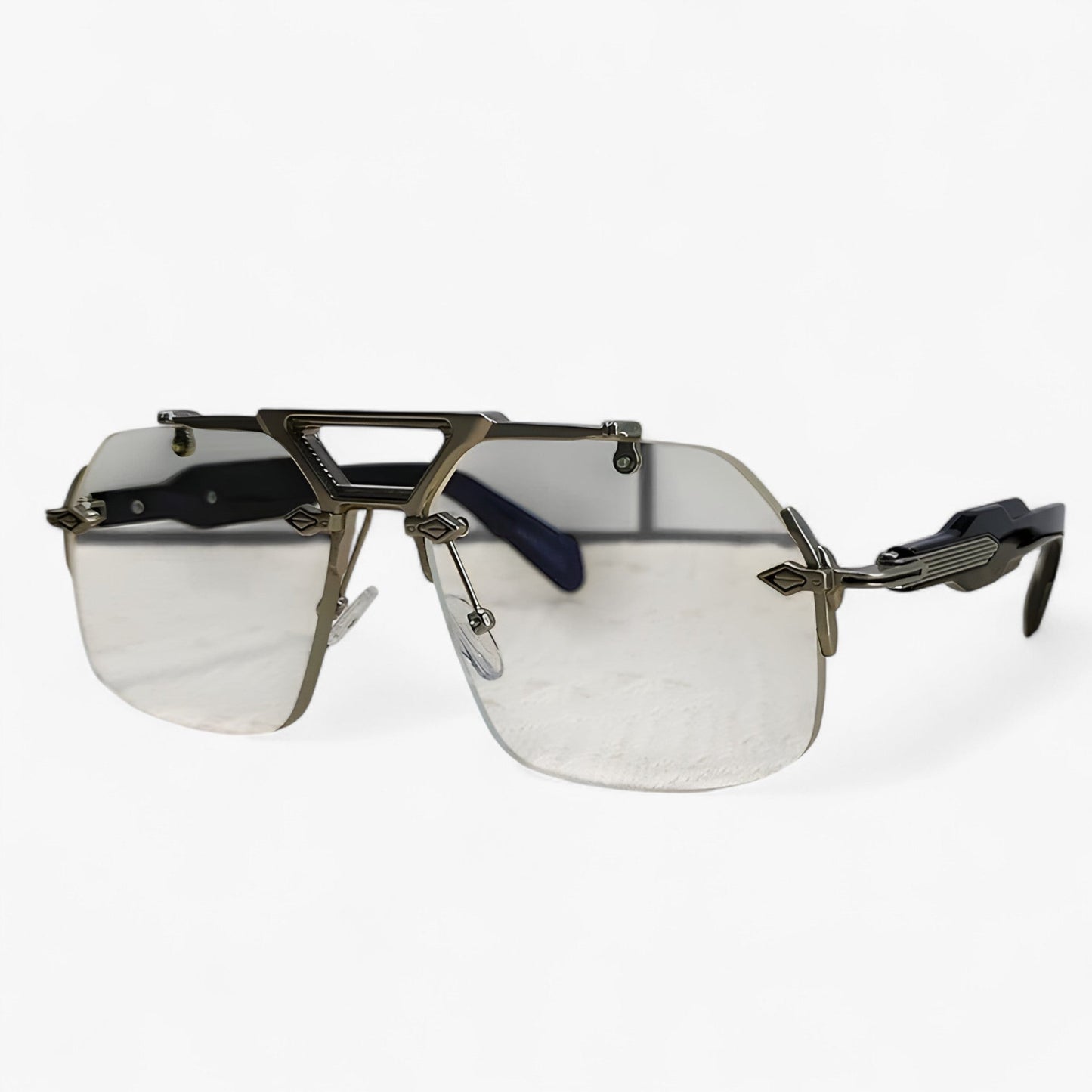 Tabb | Übergroße Punk-Metallrandlose Sonnenbrille