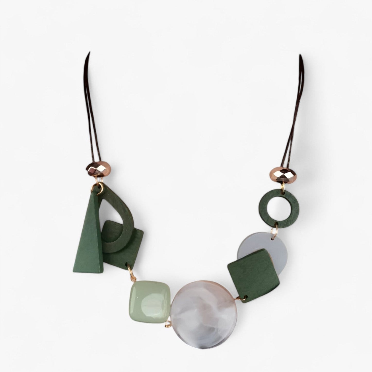 Alina | Vintage Geometrisches Anhänger Halskette – Handgefertigte Ethische Eleganz