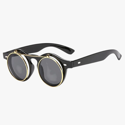 Zain | Retro Unisex-Sonnenbrillen mit doppeltem Linsen-Flip & UV-Schutz