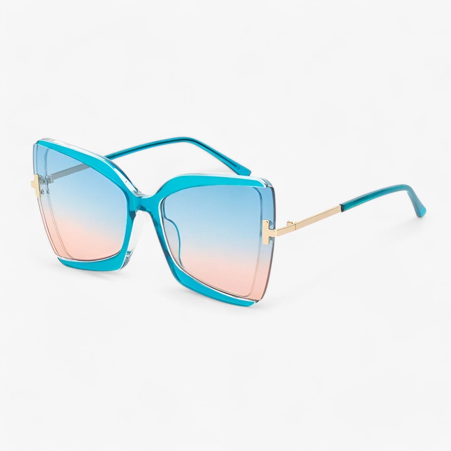 Andrea | Katteøje Sonnenbrille mit T-Beslag - gewagte Stil, lebendige Farben