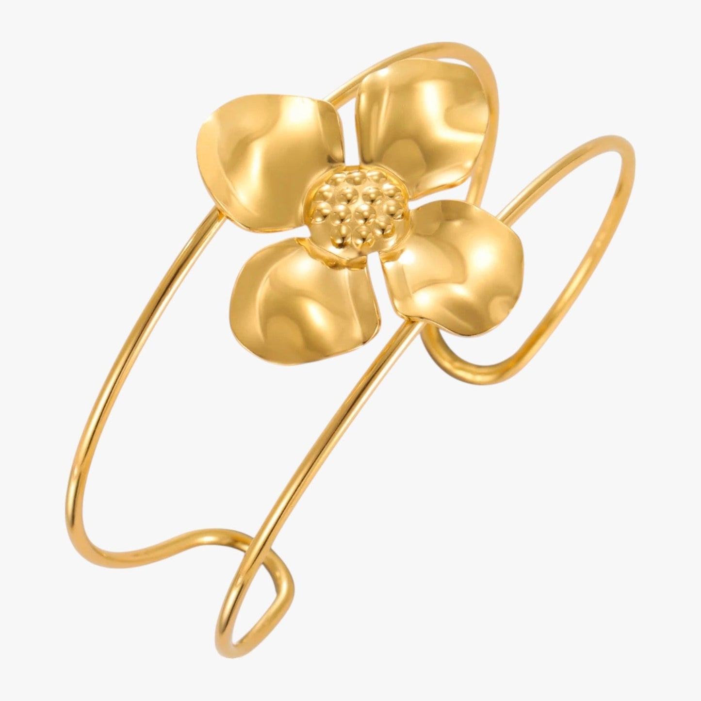 Vivian | Flora Gold Edelstahl Blumenarmband, Wasserdicht und Elegant